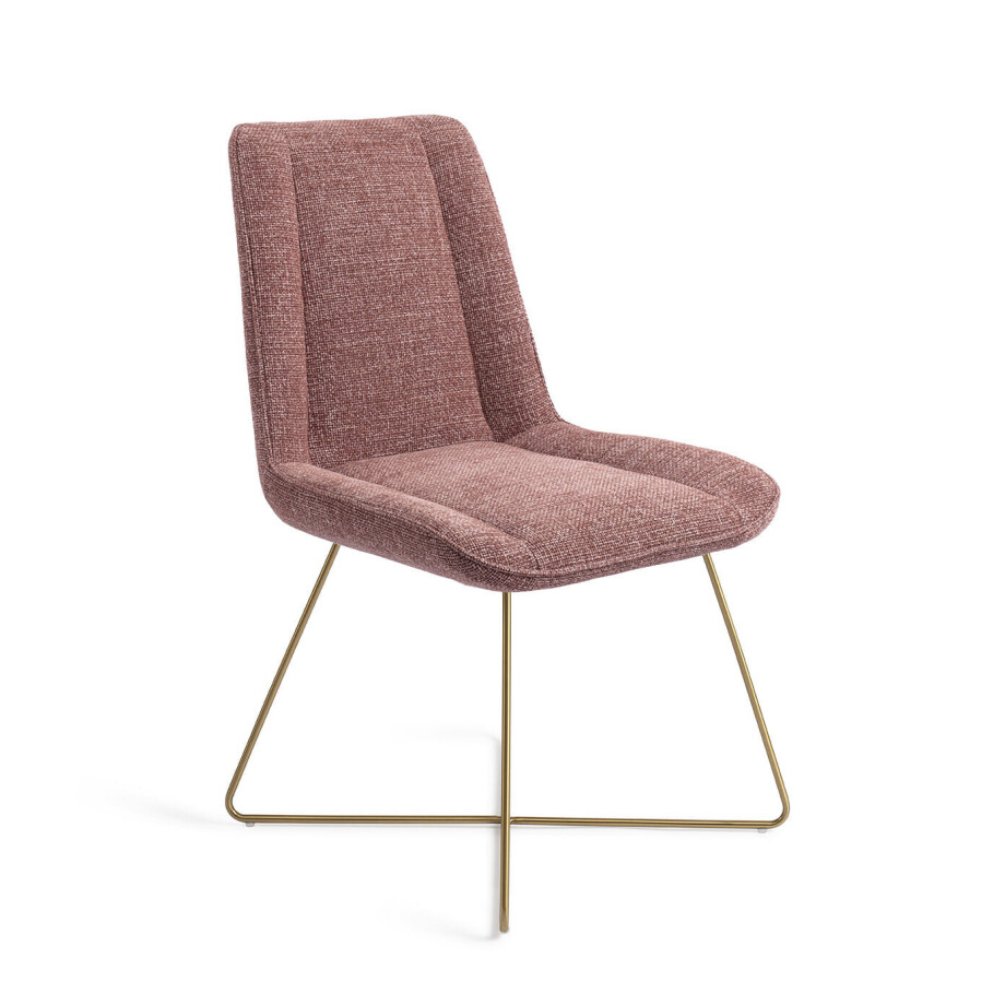 Jesper Home Eetkamerstoel 'Umedo' Cross Gold, kleur Scarlet Grain afbeelding 1