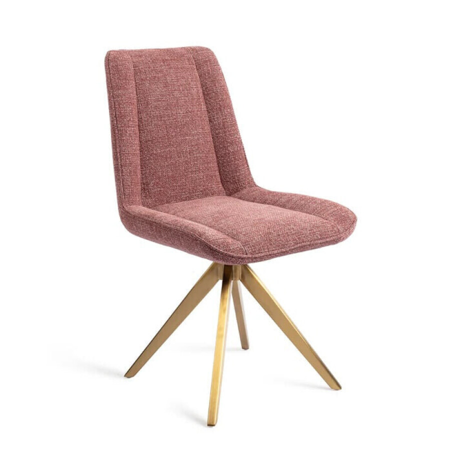 Jesper Home Draaibare Eetkamerstoel 'Umedo' Turn Gold, kleur Scarlet Grain Jesper Home Draaibare Eetkamerstoel 'Umedo' Turn Gold, kleur Scarlet Grain afbeelding 1