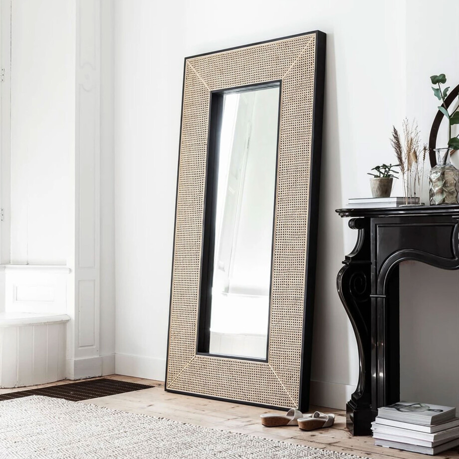 MUST Living Spiegel 'Raffles' Rotan en hout, 200 x 104cm afbeelding 1