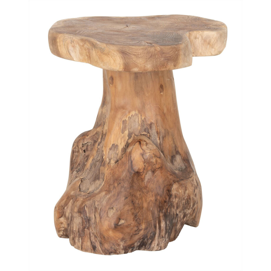 MUST Living Bijzettafel 'Mushroom' Teakhout, 40cm, kleur Naturel afbeelding 1