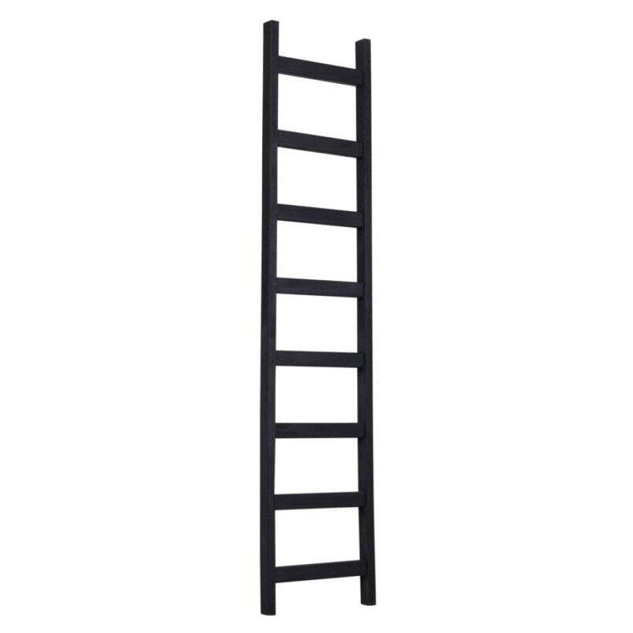 MUST Living Ladder 'Steps' Teakhout, 180cm, kleur Zwart afbeelding 1