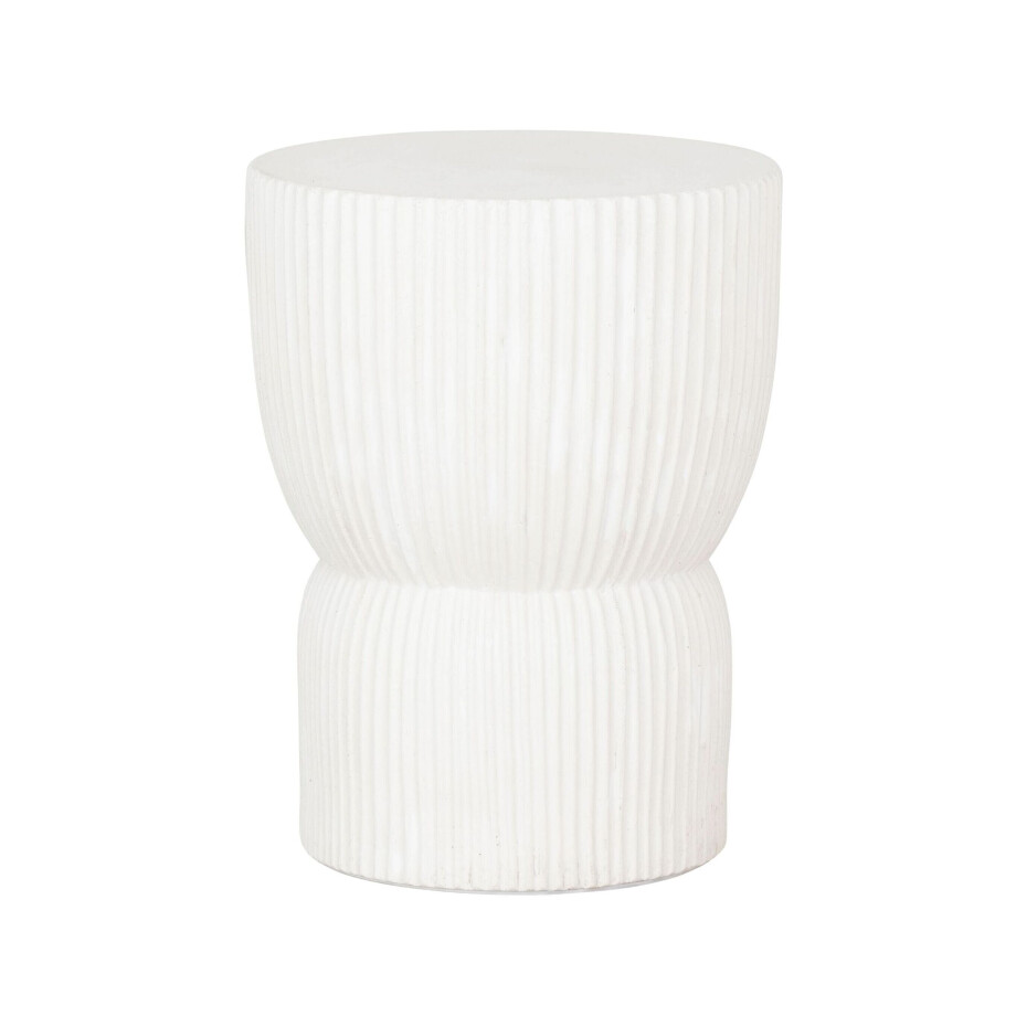 MUST Living Krukje 'Fluted' Cement, 30cm, kleur Wit MUST Living Krukje 'Fluted' Cement, 30cm, kleur Wit afbeelding 1