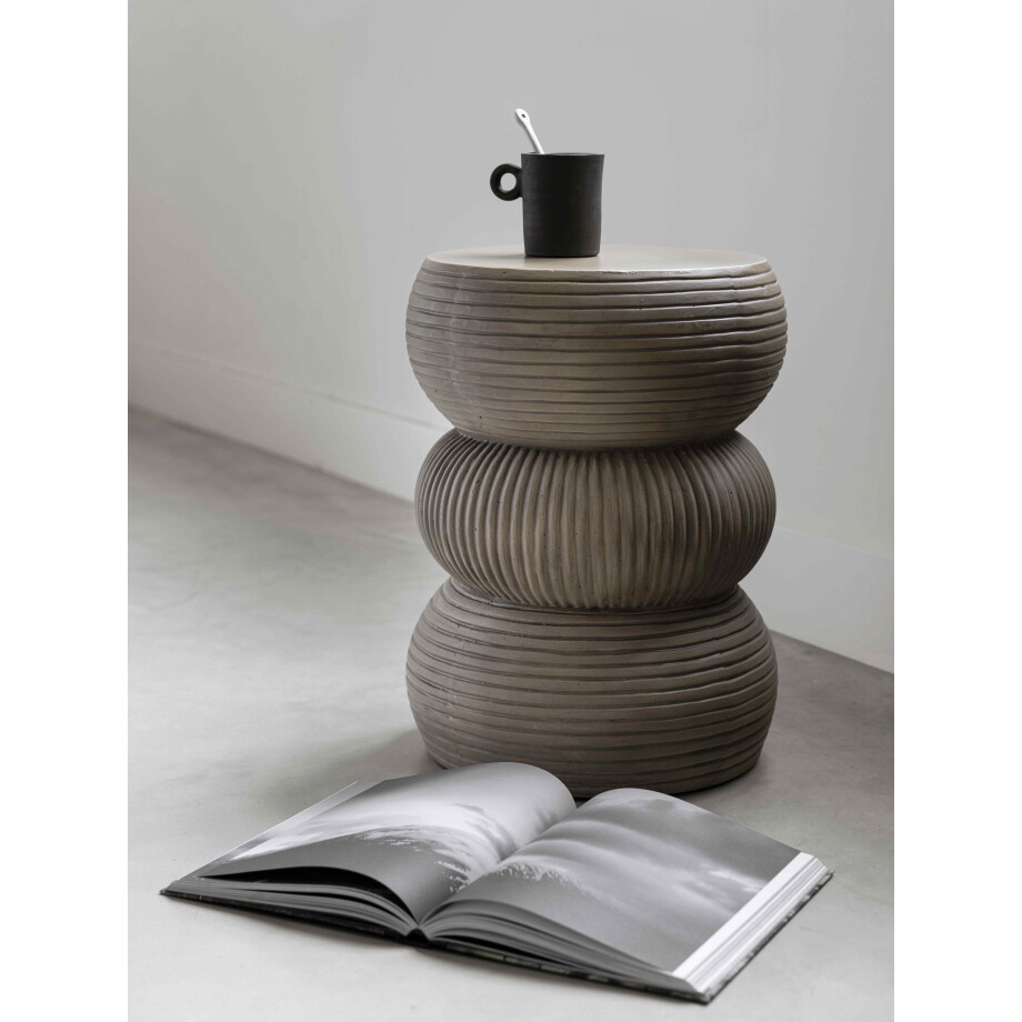 MUST Living Bijzettafel 'Slice', Ø35cm, kleur Olive MUST Living Bijzettafel 'Slice', Ø35cm, kleur Olive afbeelding 1