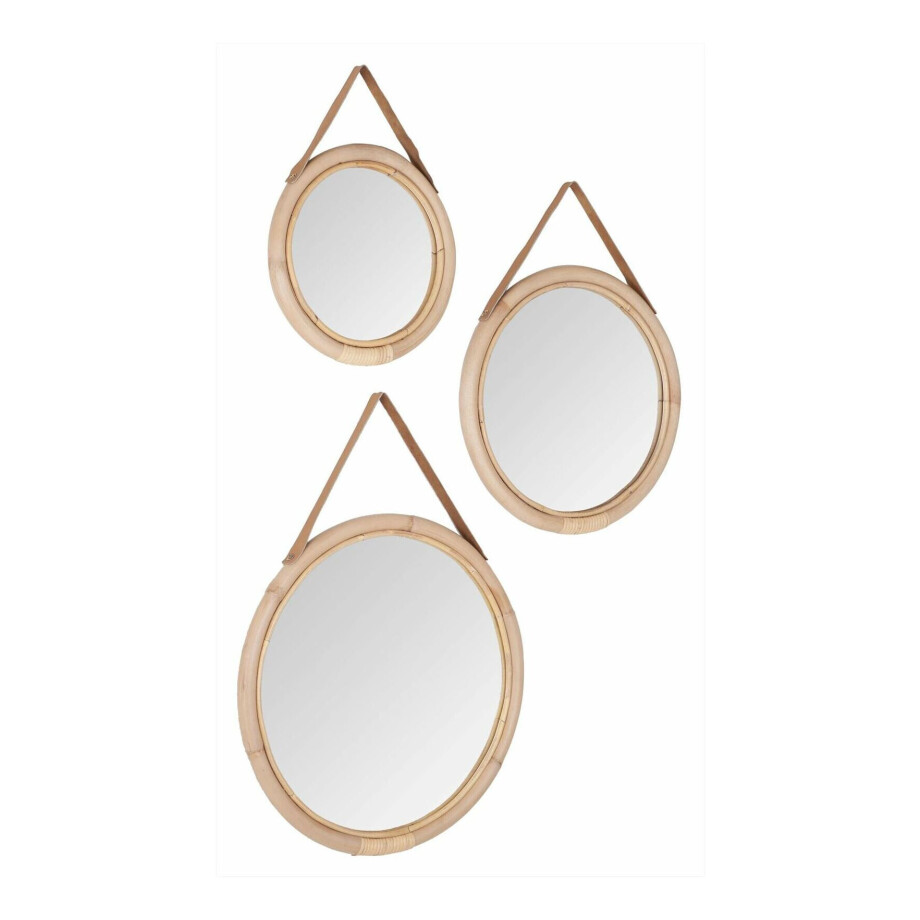MUST Living Spiegel 'San Jose' Rotan, Set van 3 stuks MUST Living Spiegel 'San Jose' Rotan, Set van 3 stuks afbeelding 1
