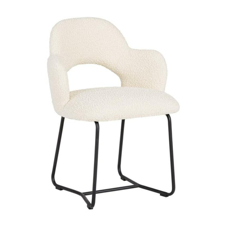 MUST Living Eetkamerstoel 'Vista' Bouclé, kleur Naturel afbeelding 1