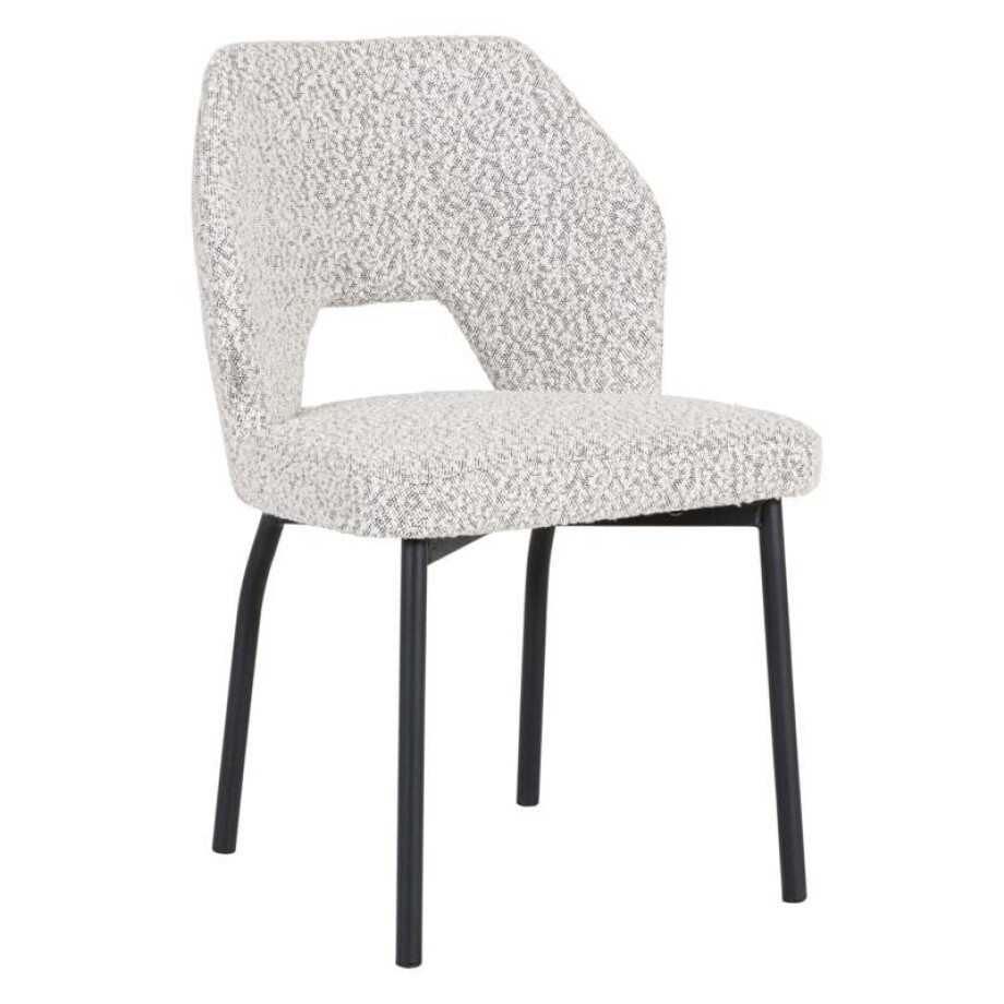 MUST Living Eetkamerstoel 'Bloom' Bouclé, kleur Lichtgrijs MUST Living Eetkamerstoel 'Bloom' Bouclé, kleur Lichtgrijs afbeelding 1