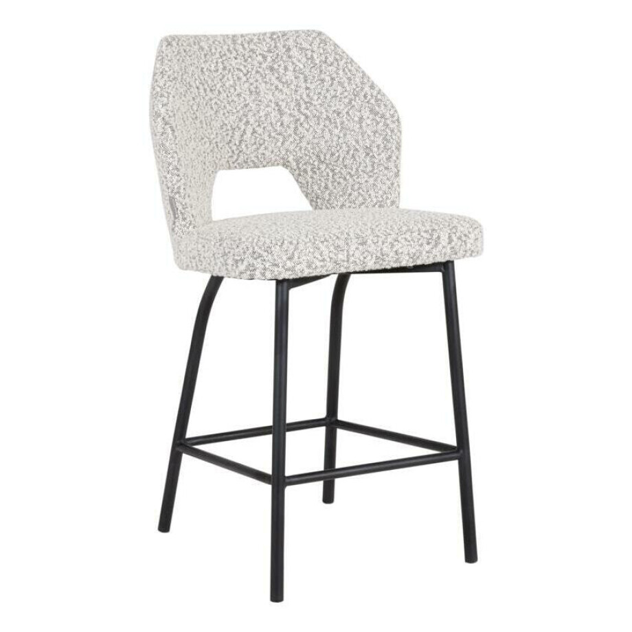 MUST Living Barstoel 'Bloom' Bouclé, kleur Lichtgrijs (zithoogte 65cm) MUST Living Barstoel 'Bloom' Bouclé, kleur Lichtgrijs (zithoogte 65cm) afbeelding 1