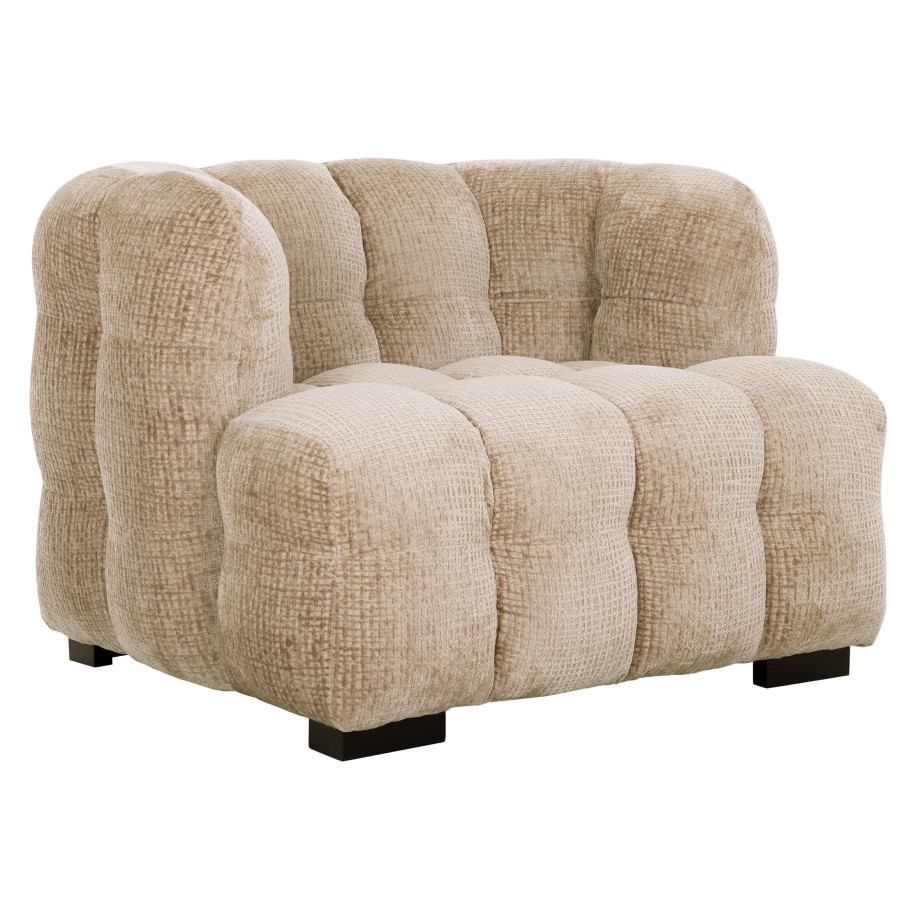 MUST Living Fauteuil 'Mars' Chenille, kleur Zand afbeelding 1