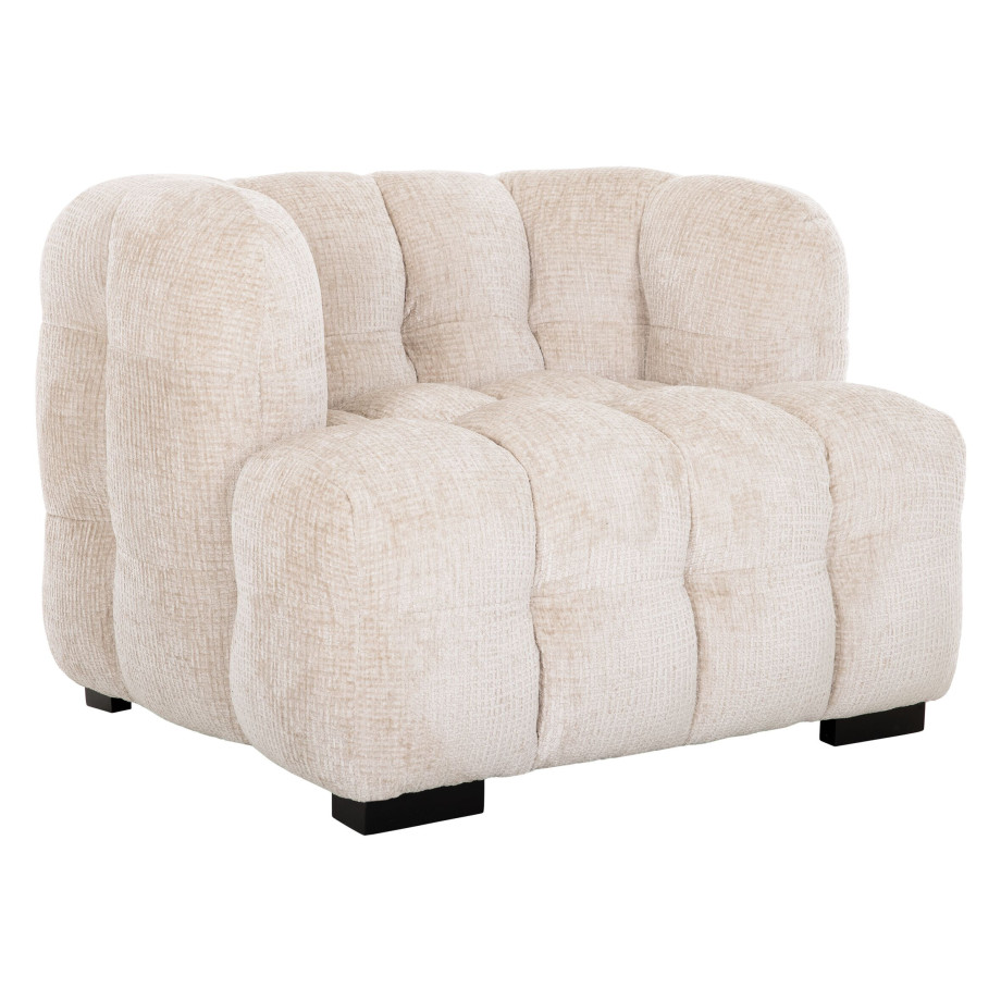 MUST Living Fauteuil 'Mars' Chenille, kleur Naturel afbeelding 1