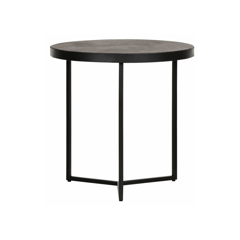 MUST Living Bijzettafel 'Harmony' Leder en metaal, 50cm MUST Living Bijzettafel 'Harmony' Leder en metaal, 50cm afbeelding 1