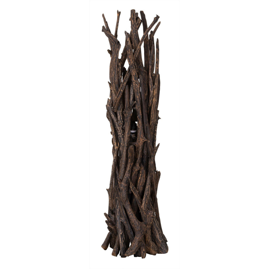 MUST Living Vloerlamp 'Spot' Teakhout, kleur Zwart afbeelding 1