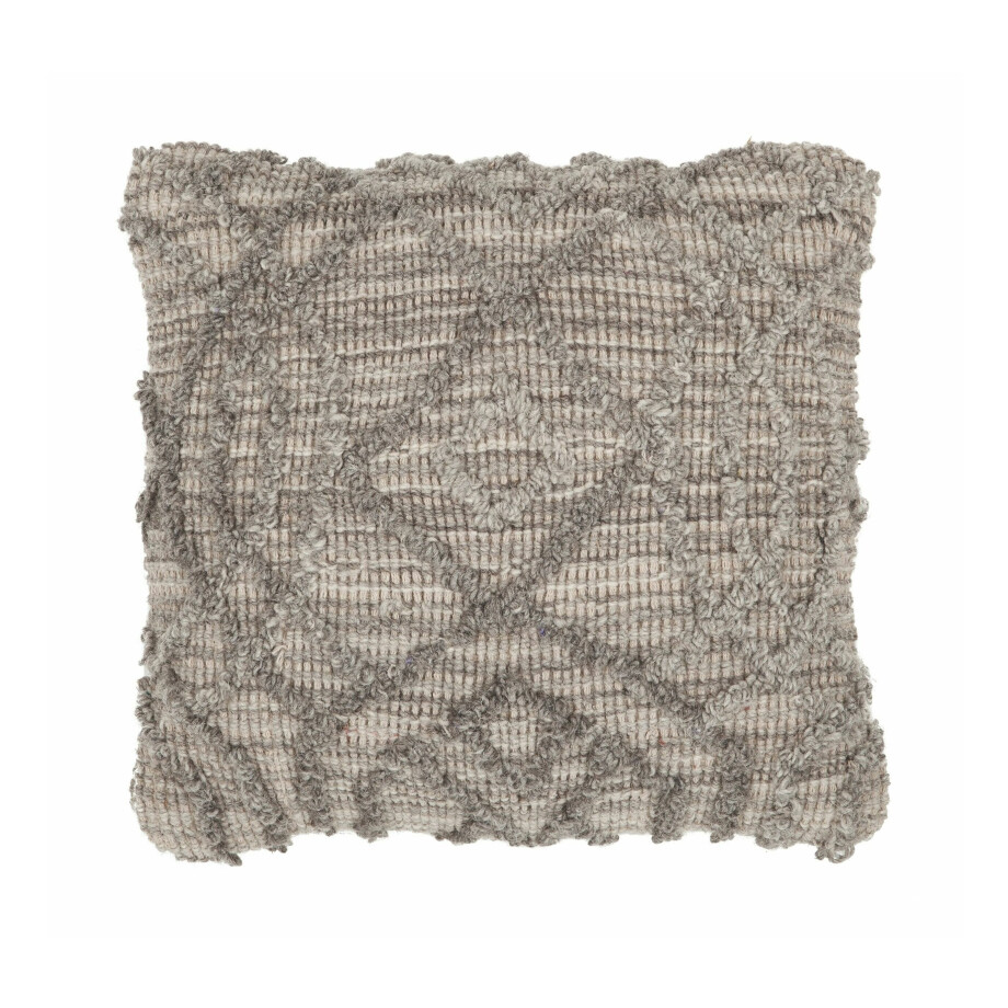 MUST Living Kussen 'Angel' 45 x 45cm, kleur Naturel / Grijs MUST Living Kussen 'Angel' 45 x 45cm, kleur Naturel / Grijs afbeelding