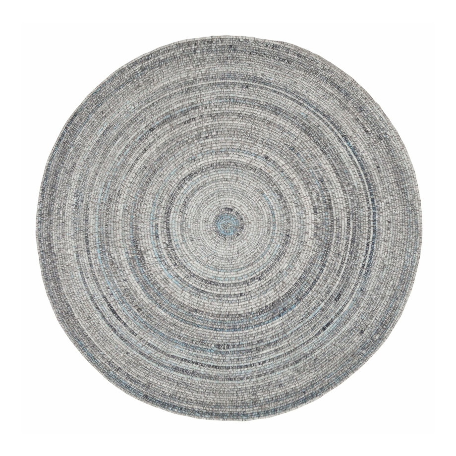 MUST Living Rond Vloerkleed 'Sterling' 150cm, kleur Blauw afbeelding 1