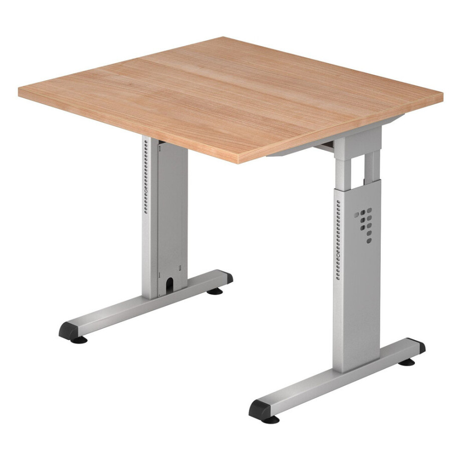MEGA 8 S | Bureau - 80 x 80 Walnoot/Zilver Tafelhoogte I In hoogte verstelbaar afbeelding 1