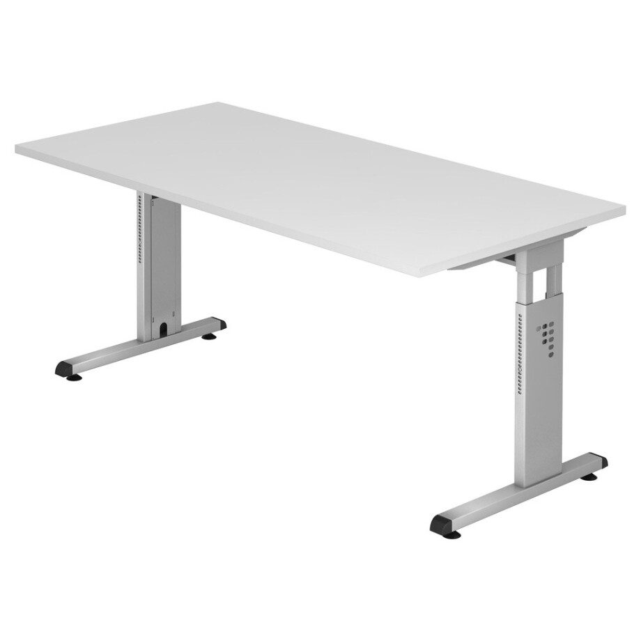 MEGA 16 S | Bureau - 160 x 80 Tafelhoogte I In hoogte verstelbaar Wit/Zilver afbeelding 1