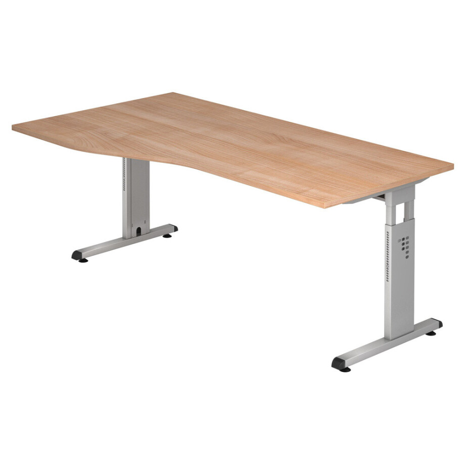 MEGA 18 S | Bureau - 180 x 100 Walnoot/Zilver Tafelhoogte I In hoogte verstelbaar afbeelding 1