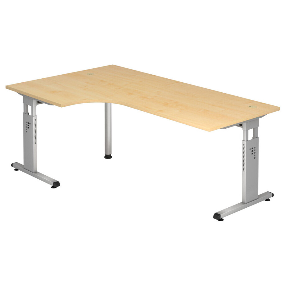 MEGA 82 S | Bureau - Hout C Voet zilver 200 x 120 Esdoorn/Zilver Tafelhoogte I In hoogte verstelbaar afbeelding 1