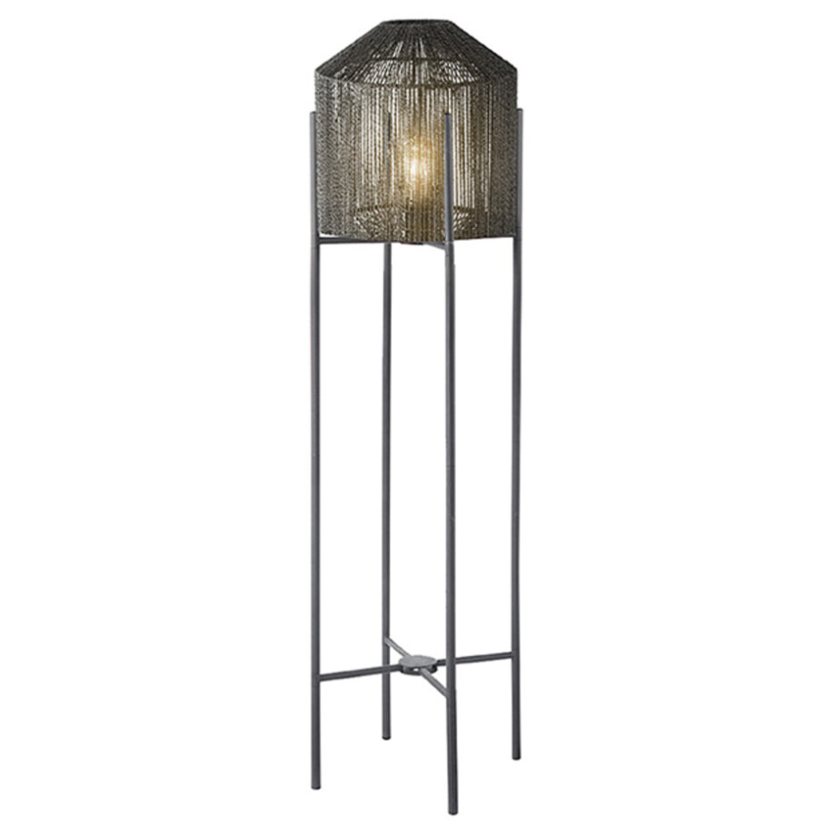 LABEL51 Vloerlamp 'Ibiza' Jute, kleur Zwart afbeelding 1