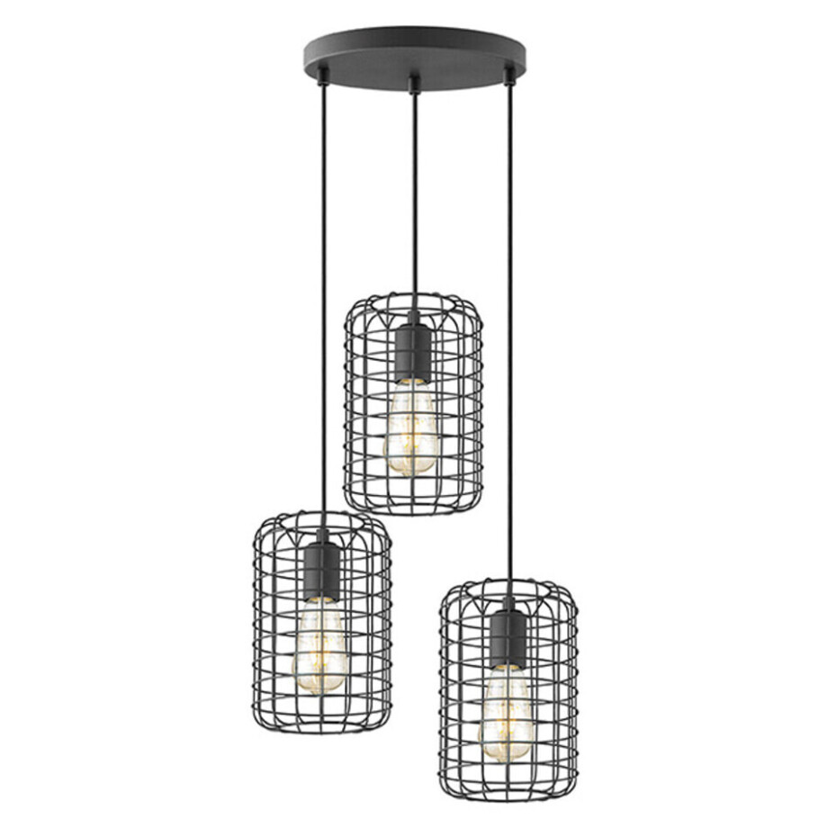 LABEL51 Hanglamp 'Solido' 3-lamps, kleur Zwart afbeelding 1