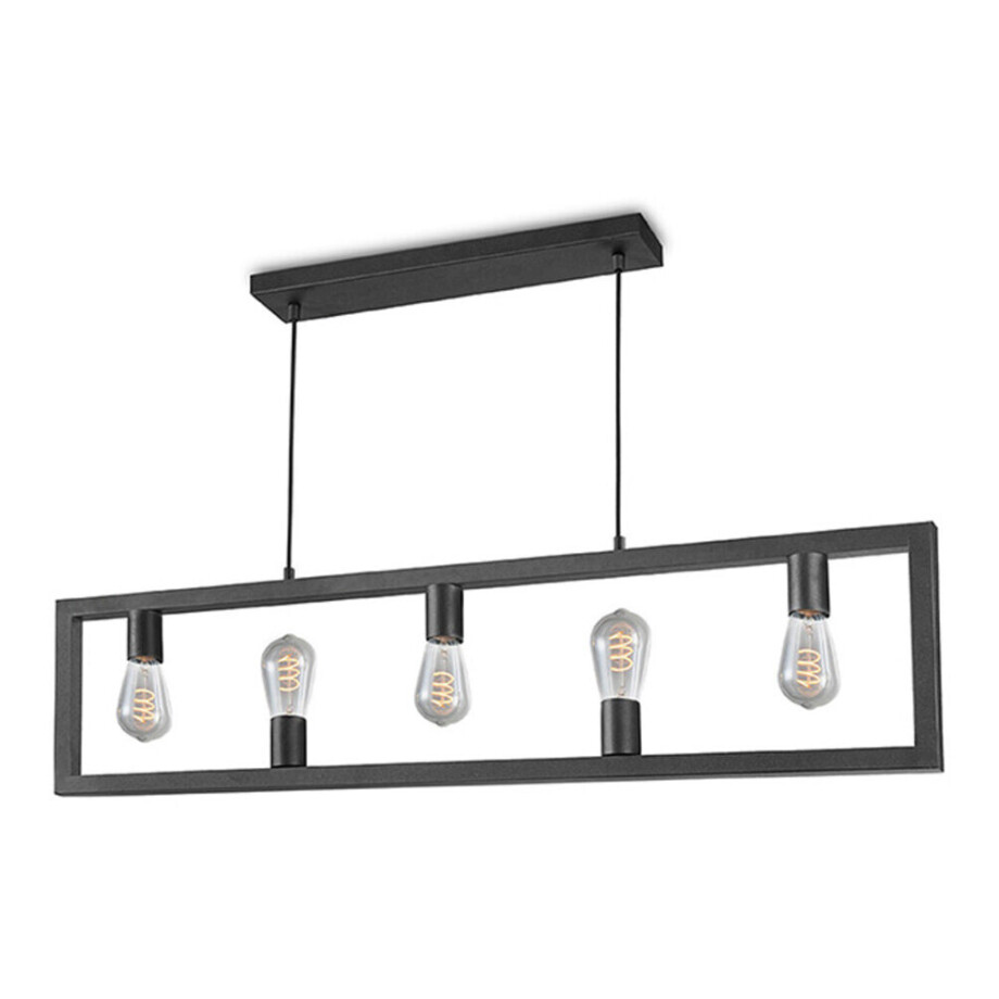 LABEL51 Hanglamp 'Quadrato' 5-lamps, kleur Zwart LABEL51 Hanglamp 'Quadrato' 5-lamps, kleur Zwart afbeelding 1