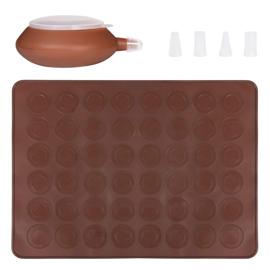 Krumble Macaron bakset - Met 4 spuitmondjes - 28 x 37 cm (lxb) afbeelding 1