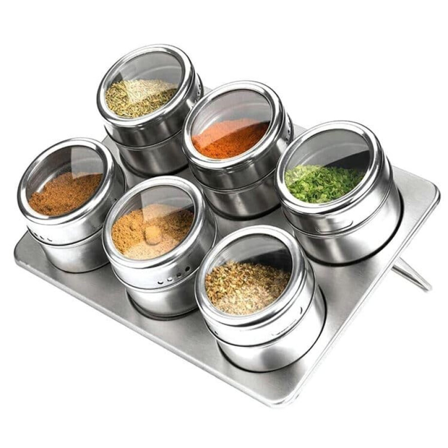 Krumble Kruidenrek magnetisch - Incl. 6 magnetische potjes - Rechthoek afbeelding 1