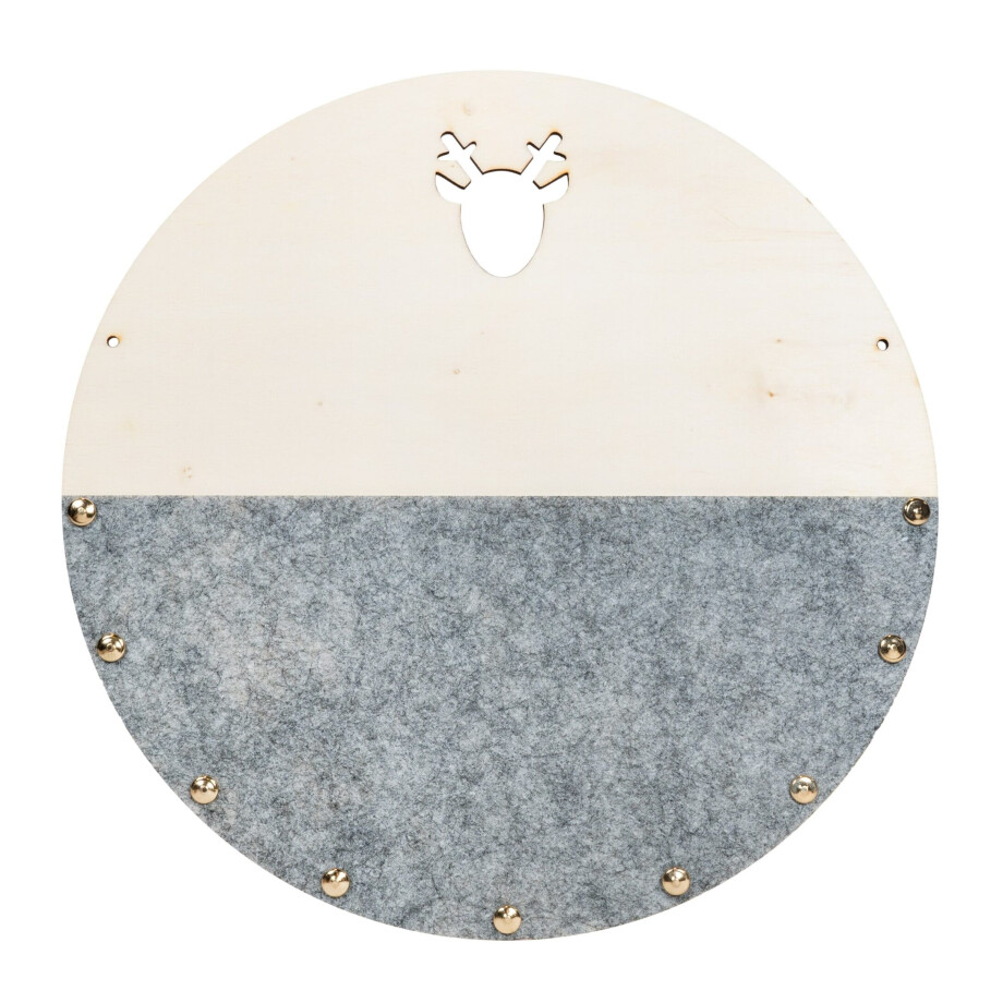 QUVIO Memobord - Diameter 22 cm - Hout en Vilt afbeelding 1