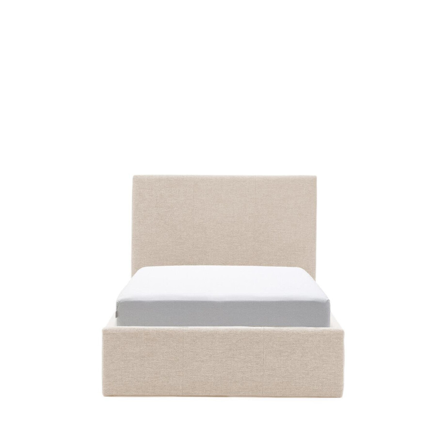 Kave Home Bed 'Nahiri' Chenille, 90 x 200cm, kleur Beige afbeelding 1