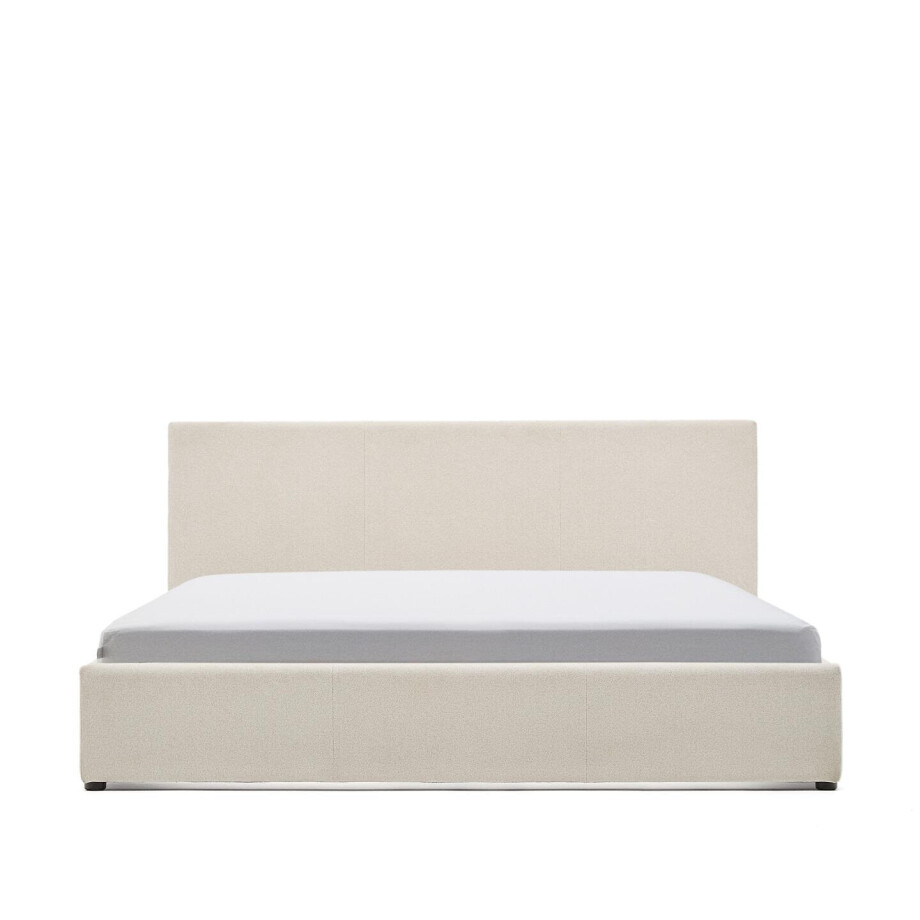Kave Home Bed 'Nahiri' Chenille, 180 x 200cm, kleur Beige afbeelding 1