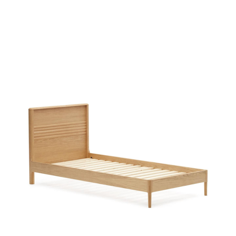 Kave Home Bed 'Lenon' Eikenhout, 90 x 200cm afbeelding 