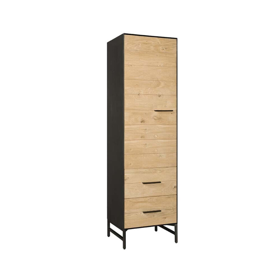 Tower Living Opbergkast 'Lido' Links, Eiken en metaal, 190 x 55cm Tower Living Opbergkast 'Lido' Links, Eiken en metaal, 190 x 55cm afbeelding 1
