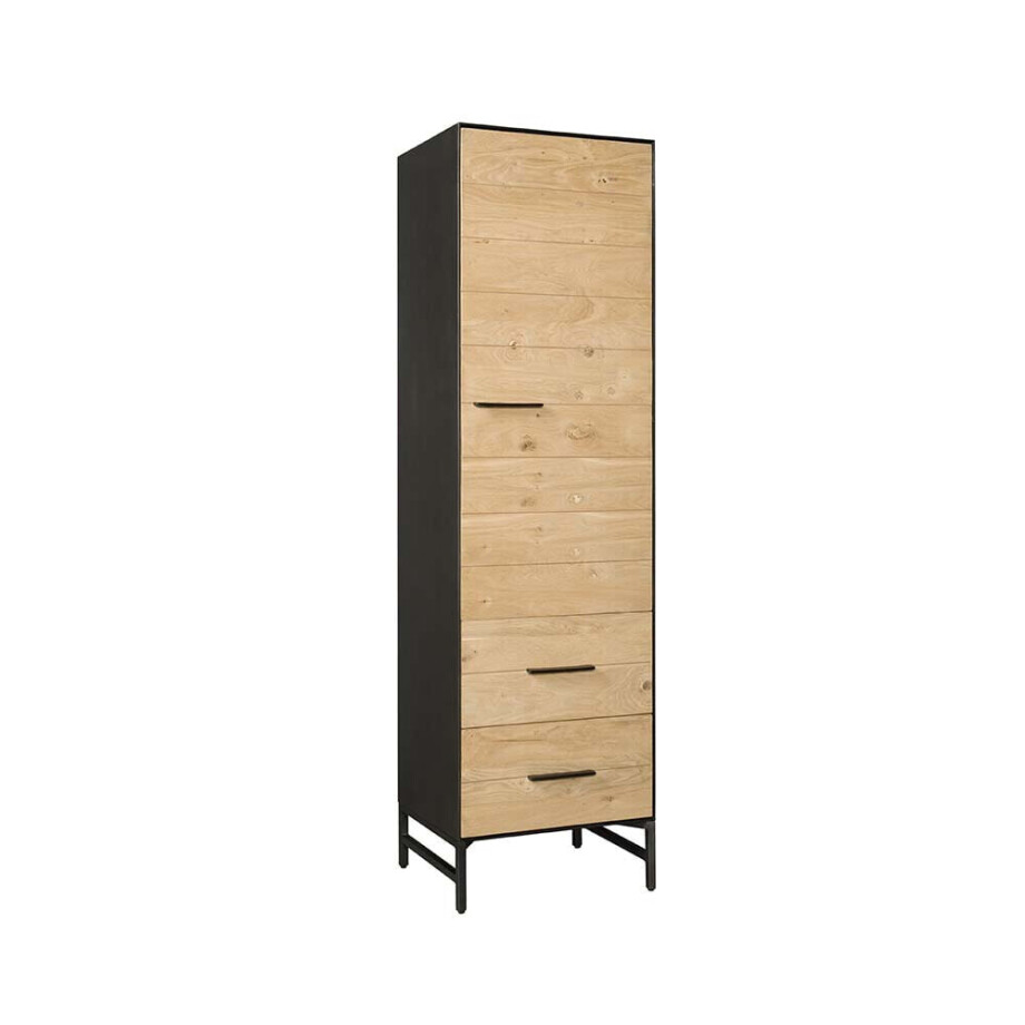 Tower Living Opbergkast 'Lido' Rechts, Eiken en metaal, 190 x 55cm Tower Living Opbergkast 'Lido' Rechts, Eiken en metaal, 190 x 55cm afbeelding 1