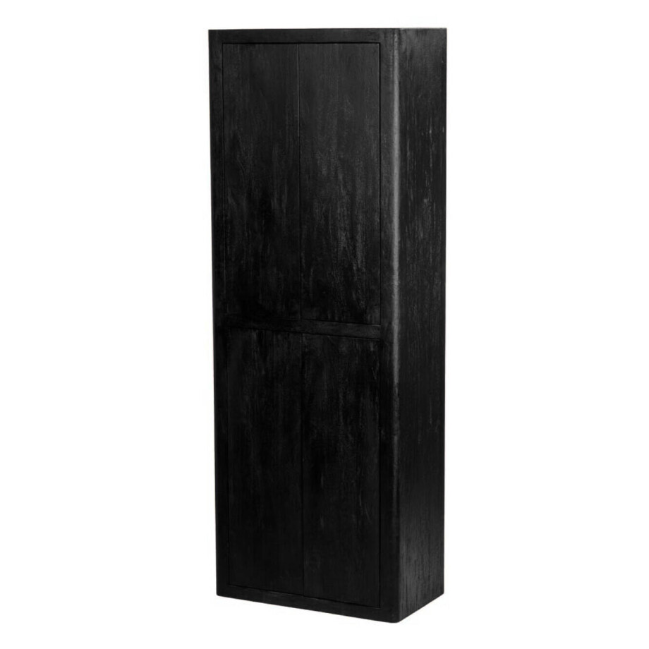 Tower Living Wandkast 'Tenna' Mangohout, 220 x 80cm, kleur Zwart Tower Living Wandkast 'Tenna' Mangohout, 220 x 80cm, kleur Zwart afbeelding