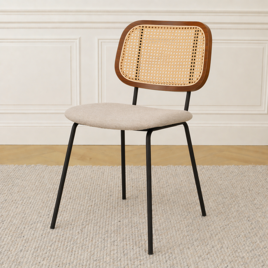 Jolie rotan eetkamerstoel beige afbeelding 1
