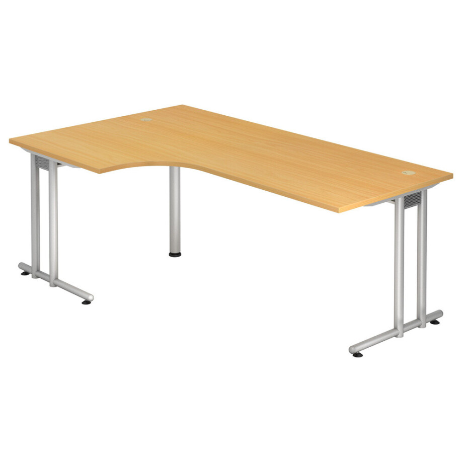 NANO 82 S | Bureau - 200 x 120 Beuken/Zilver afbeelding 1
