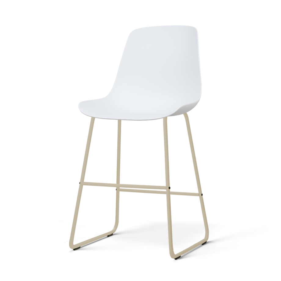 Nino-Pip barkruk wit - beige onderstel - 65 cm afbeelding 1