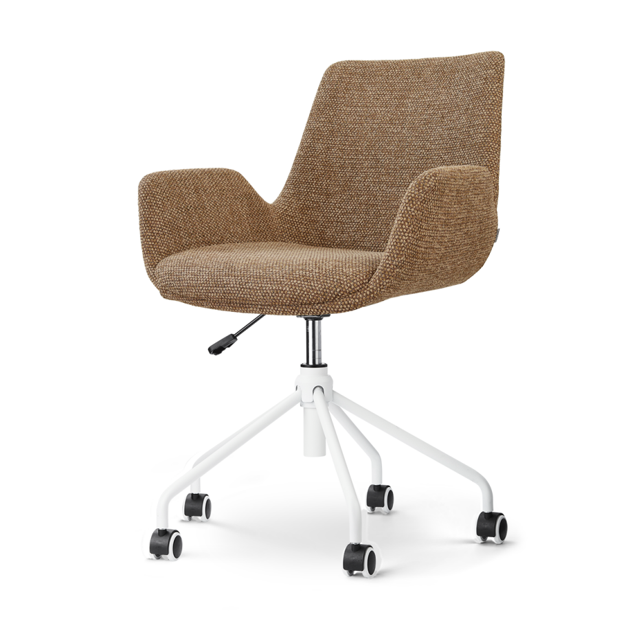 Nout-Eef bureaustoel bruin blend - wit onderstel afbeelding 1