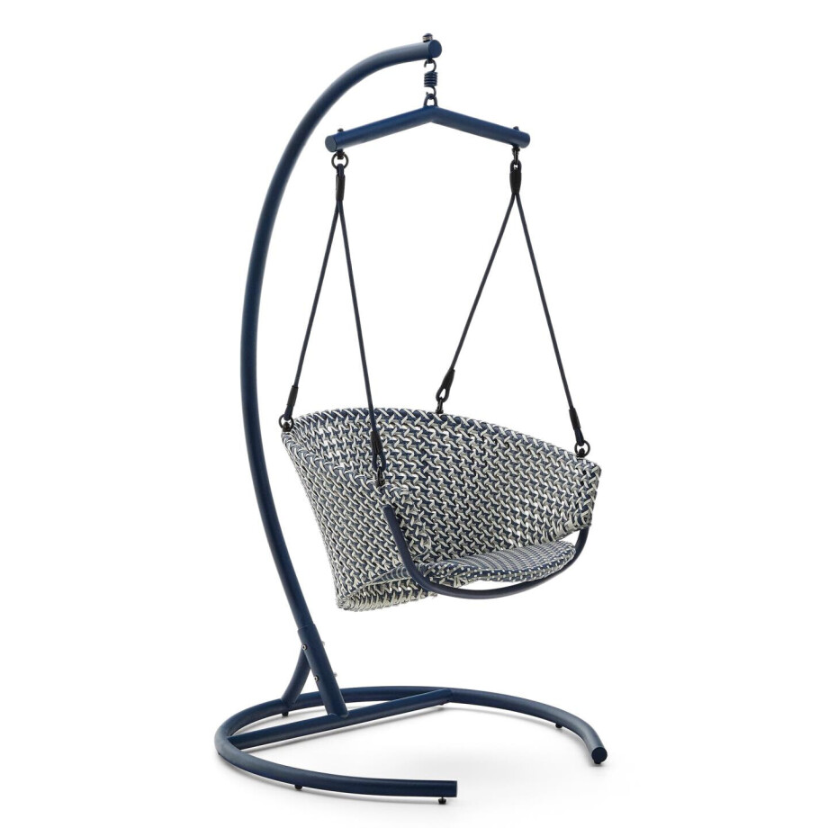 Kave Home Hangstoel 'Saliga' Rattan, kleur Donkerblauw afbeelding 1