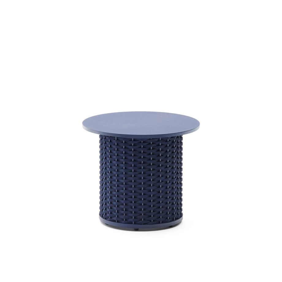 Kave Home Outdoor Bijzettafel 'Sedalis' Aluminium en touw, 50cm, kleur Donkerblauw afbeelding 1