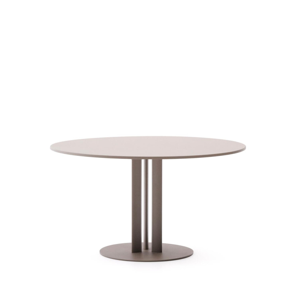 Kave Home Ronde Tuintafel 'Sedalis' Aluminium, 120cm, kleur Taupe afbeelding 1