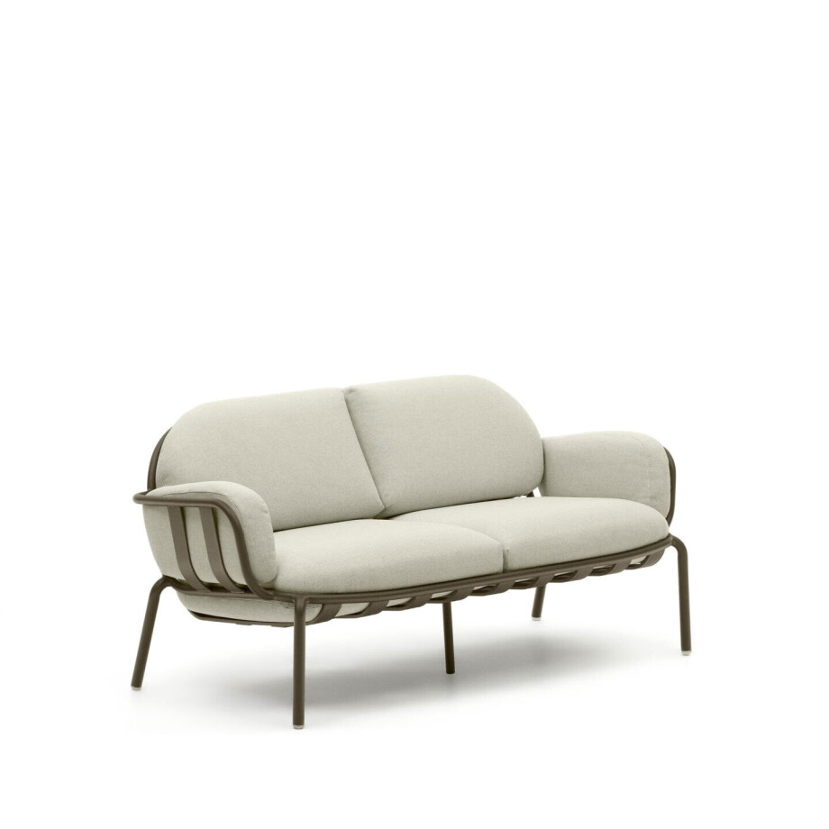 Kave Home 2-zits Tuinbank 'Joncols' kleur Beige/Groen Kave Home 2-zits Tuinbank 'Joncols' kleur Beige/Groen afbeelding 1