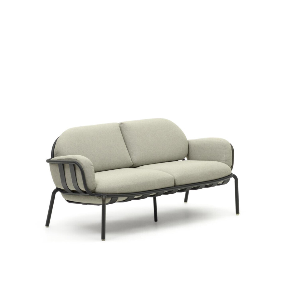 Kave Home 2-zits Tuinbank 'Joncols' kleur Beige/Antraciet afbeelding 1