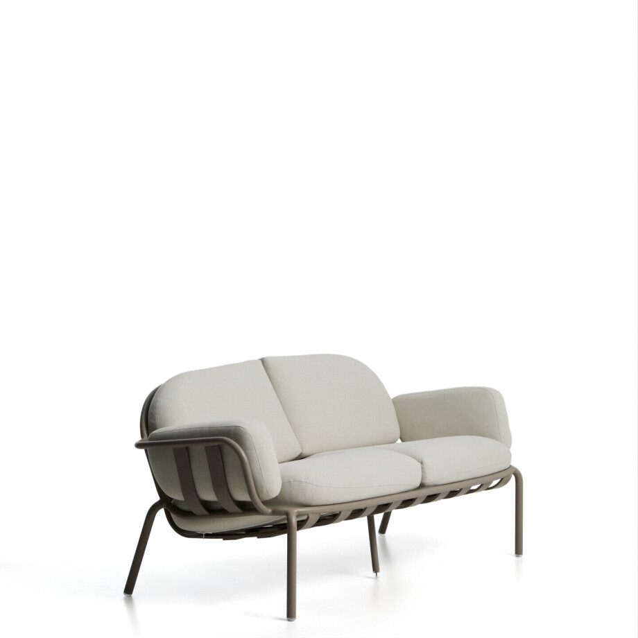 Kave Home 2-zits Tuinbank 'Joncols' 164cm, kleur Taupe afbeelding 1