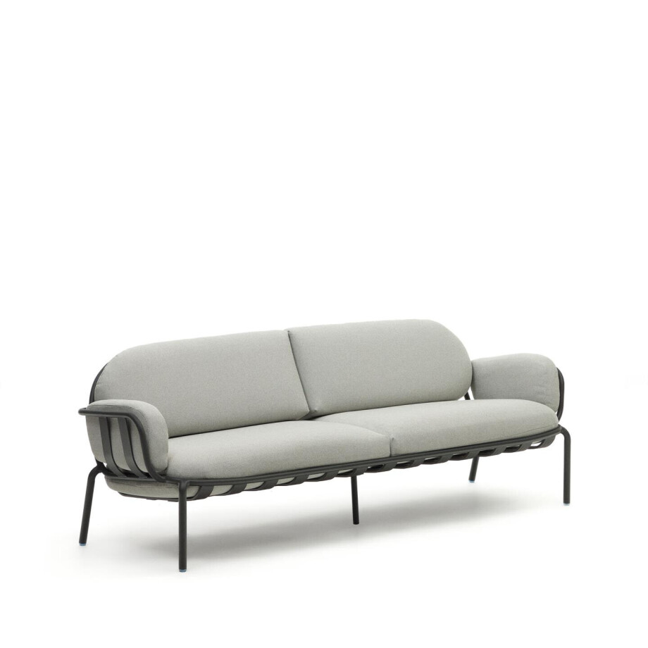 Kave Home 3-zits Tuinbank 'Joncols' kleur Grijs/Antraciet afbeelding 1