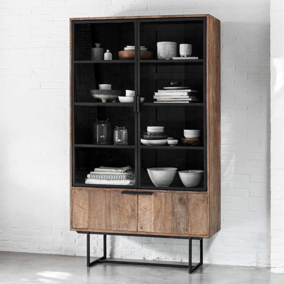 DTP Home Vitrinekast 'Odeon' Teakhout, 210 x 120cm afbeelding 1