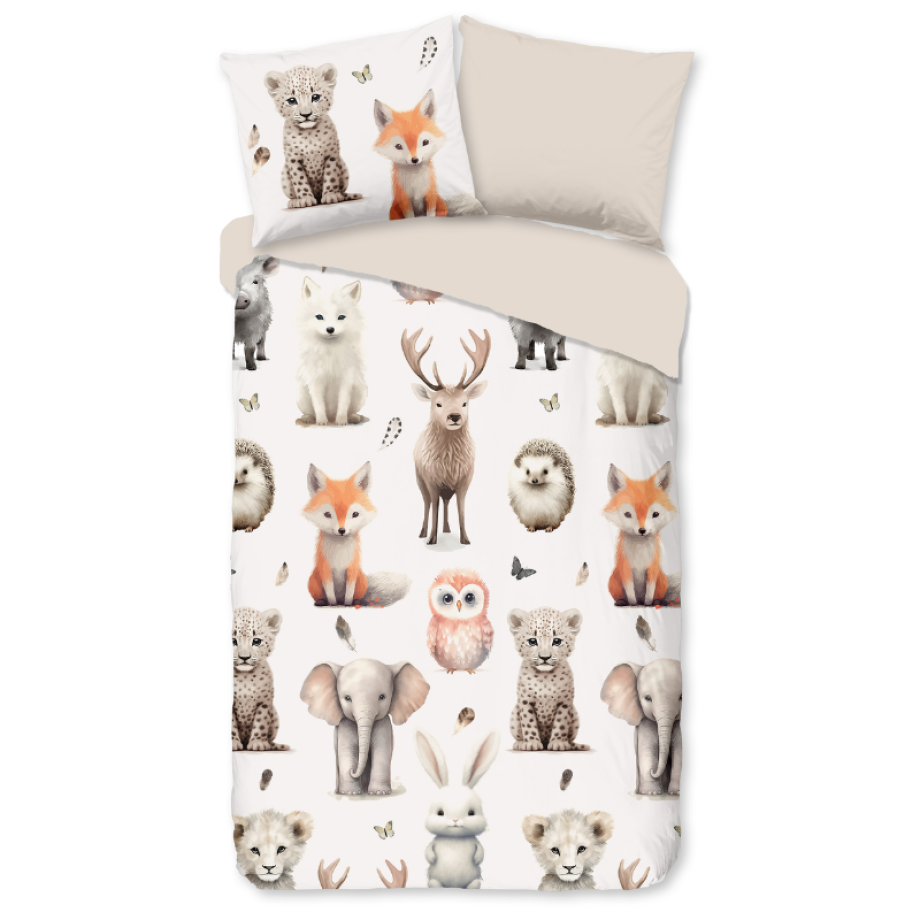 Dekbedovertrek Katoen-Flanel - Sven - Eenpersoons (140x200 Cm) - Meerkleurig & Roze & Wit Flanel Katoen - Dieren & Natuur - Good Morning - Dekbed-Discounter.nl Dekbedovertrek Katoen-Flanel - Sven - Eenpersoons (140x200 Cm) - Meerkleurig & Roze & Wit Flanel Katoen - Dieren & Natuur - Good Morning - Dekbed-Discounter.nl afbeelding 1