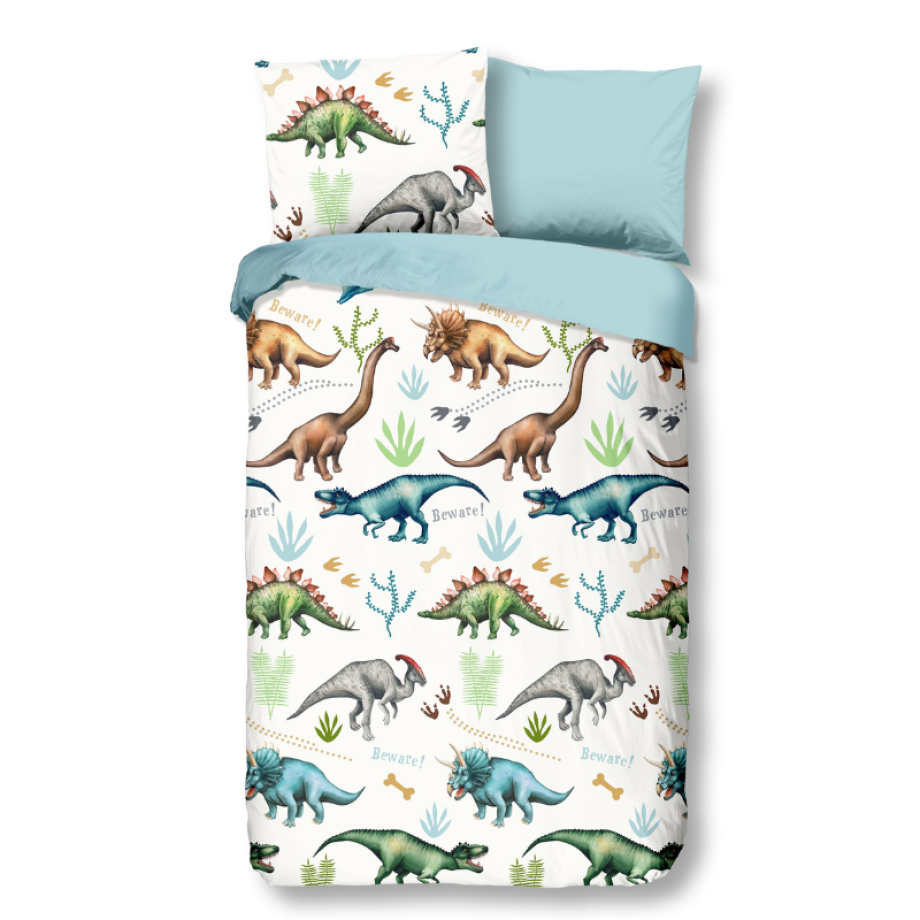 Dekbedovertrek Katoen-Flanel - Dino - Eenpersoons (140x200 Cm) - Meerkleurig & Wit Flanel Katoen - Natuur & Dieren - Good Morning - Dekbed-Discounter.nl Dekbedovertrek Katoen-Flanel - Dino - Eenpersoons (140x200 Cm) - Meerkleurig & Wit Flanel Katoen - Natuur & Dieren - Good Morning - Dekbed-Discounter.nl afbeelding 1