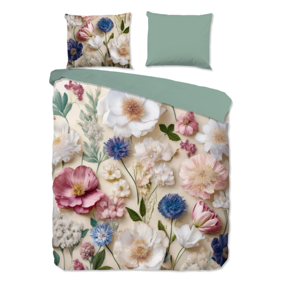 Dekbedovertrek Katoen-Flanel - Zelma - Tweepersoons (200x200 Cm) - Meerkleurig & Groen Flanel Katoen - Natuur & Bloemen - Good Morning - Dekbed-Discounter.nl Dekbedovertrek Katoen-Flanel - Zelma - Tweepersoons (200x200 Cm) - Meerkleurig & Groen Flanel Katoen - Natuur & Bloemen - Good Morning - Dekbed-Discounter.nl afbeelding 1