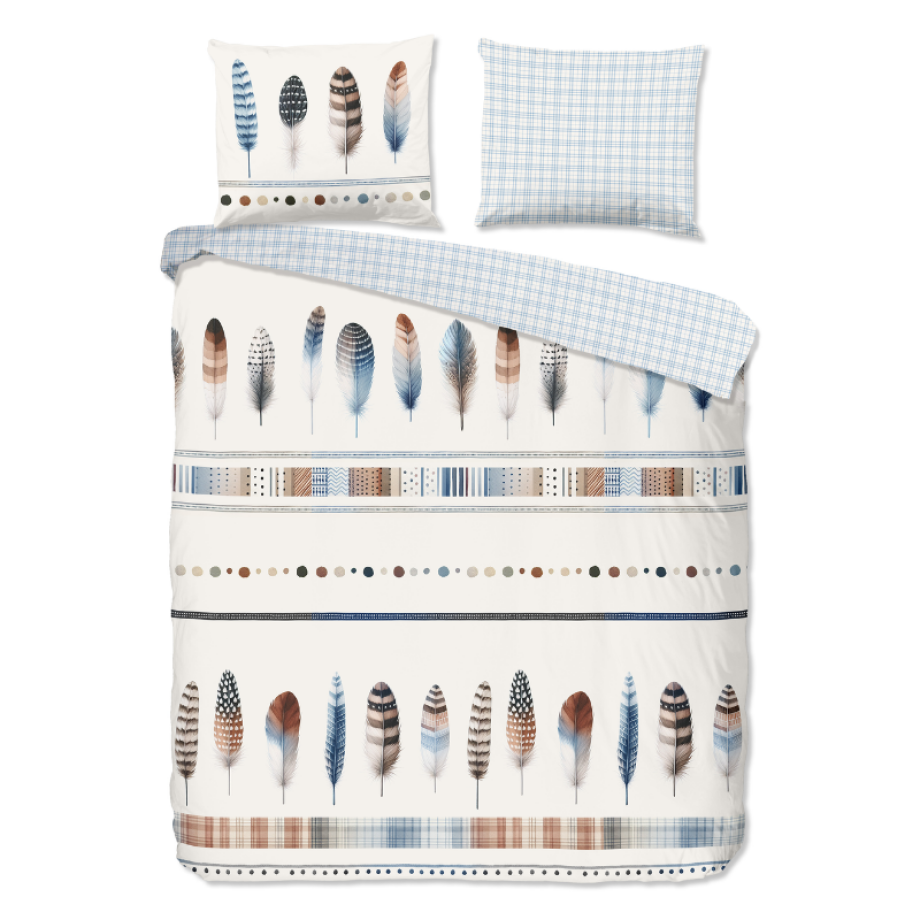 Dekbedovertrek Katoen-Flanel - Niba - Lits-Jumeaux (240x220 Cm) - Meerkleurig & Wit & Blauw Flanel Katoen - Strepen & Natuur - Good Morning - Dekbed-Discounter.nl Dekbedovertrek Katoen-Flanel - Niba - Lits-Jumeaux (240x220 Cm) - Meerkleurig & Wit & Blauw Flanel Katoen - Strepen & Natuur - Good Morning - Dekbed-Discounter.nl afbeelding 1