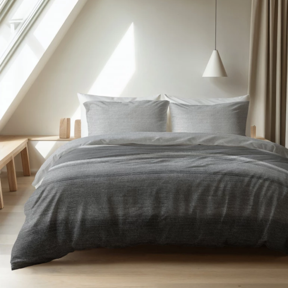 Dekbedovertrek Katoen Flanel - Stone Stripe Grijs - Tweepersoons (200x200 Cm) - Taupe Flanel - Effen - Sleeptime Elegance - Dekbed-Discounter.nl Dekbedovertrek Katoen Flanel - Stone Stripe Grijs - Tweepersoons (200x200 Cm) - Taupe Flanel - Effen - Sleeptime Elegance - Dekbed-Discounter.nl afbeelding 1